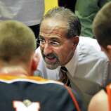 Mohonasen&#39;s head coach <b>Ken Dagostino</b> with players during a time out in the ... - square_gallery_thumb