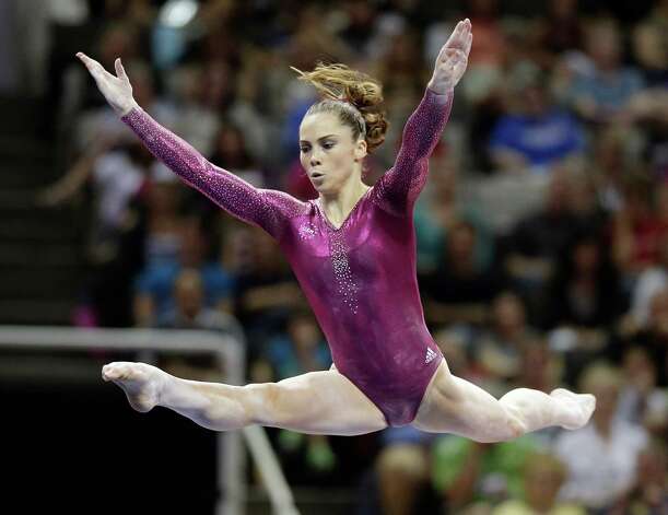 McKayla Maroney performs in the floor exercise event 147during the final round of the women's Olympic gymnastics trials, Sunday, July 1, 2012, in San Jose, Calif. Maroney was named to the U.S. Olympic gymnastics team.  (AP Photo/Jae C. Hong) Photo: Jae C. Hong, Associated Press / AP