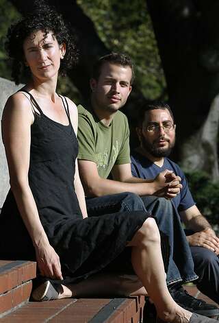 Liz Jackson (left) and UC Berkeley students Roi Bachmutsky and Tom Pessah oppose the report's recommendations. Although many Jews identify with Israel, "that does not mean that any criticism of Israel is a criticism of Jews," Jackson said. Photo: Paul Chinn, The Chronicle / SF