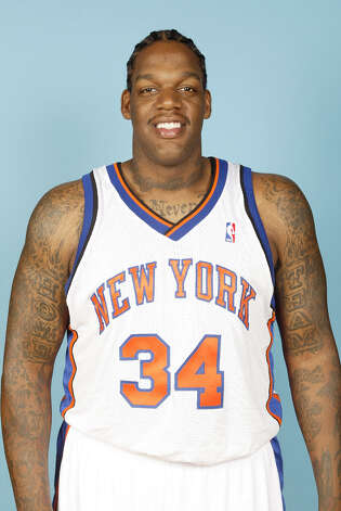 Eddy Curry #34 of the New York Knicks poses for a portrait during NBA Media Day on Sept. 29, 2008, at the Madison Square Garden Training Center in Greenburgh, N.Y. (Ray Amati / NBAE via Getty Images) Photo: Ray Amati, NBAE/Getty Images / 2008 NBAE