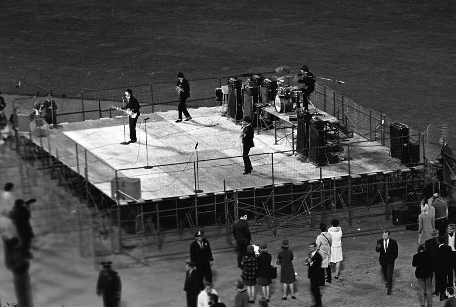 The Beatles' 1966 Candlestick concert wasn't a production triumph. The closest seats were 200 feet from the stage, and the music was inaudible. Photo: Chronicle File