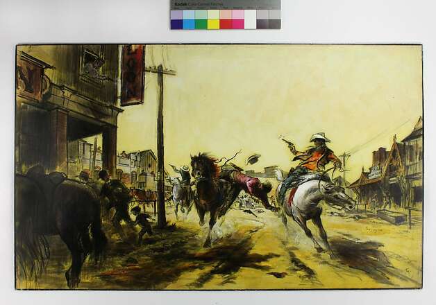 Preproduction illustration for "The Wild Bunch" by Tyrus Wong, 1969 Photo: Courtesy Tyrus Wong Family