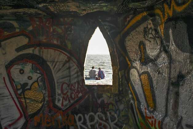 A view of the bay from inside the Castle, a piece of conceptual art that was built by an Albany Bulb resident. Photo: Sam Wolson, Special To The Chronicle