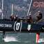 Oracle Team USA sailors perform a tack while heading to the leeward gate of Race 19 of the America's Cup Finals on Wednesday, September 25, 2013 in San Francisco, Calif.