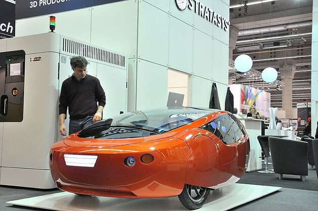 The Urbee's plastic body is made with a 3-D printer. A cross-country trip in the lightweight vehicle is expected to require less than 10 gallons of fuel. Photo: Kor Ecologic