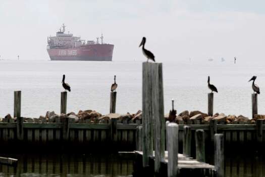 A tanker passed through Galveston Bay near the Shoreacres area. Photo: Thomas B. Shea / © 2012 Thomas B. Shea
