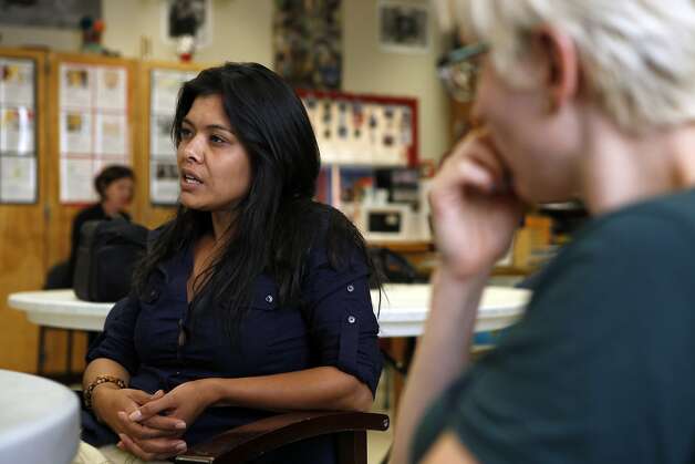 Johanna Paraiso is an English teacher at Fremont High School in Oakland, one of three Bay Area schools named in the lawsuit over the time poor and immigrant students spend learning. Photo: Michael Short, The Chronicle