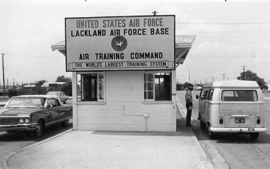 This file photo dated in 1972 shows the gate entrance to Lackland