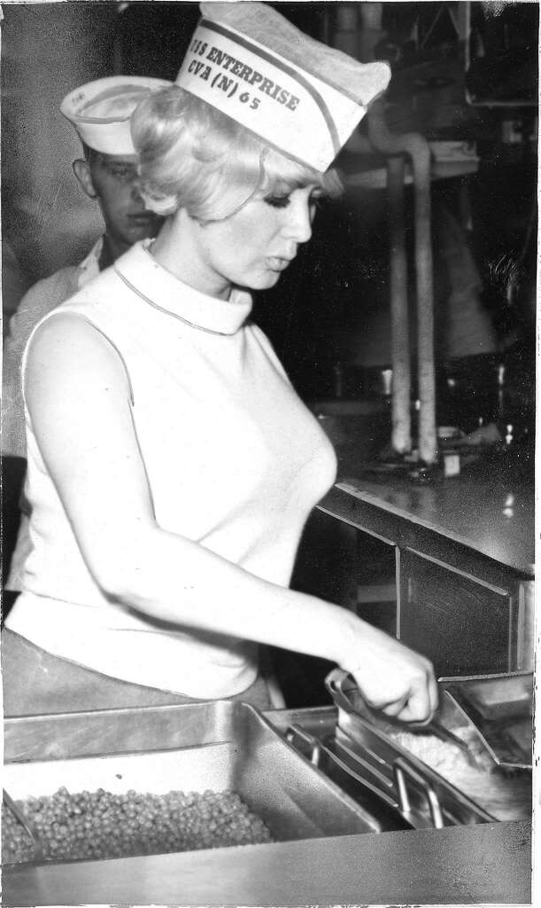 Carol Doda helping out on the U.S.S. Enterprise in 1967. Photo: Bill Young, The Chronicle