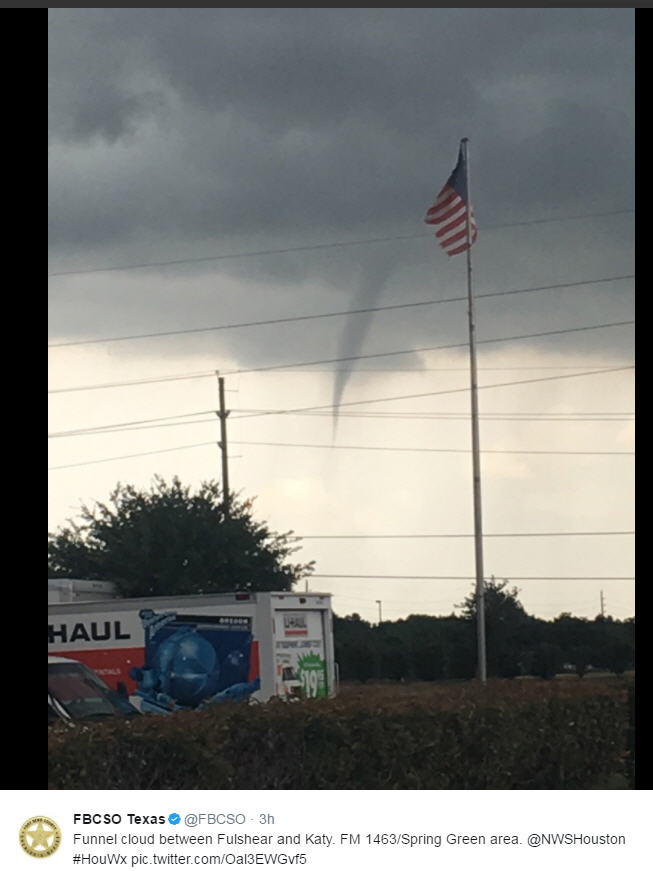 Storm spawns funnel clouds west of Houston, light damage reported