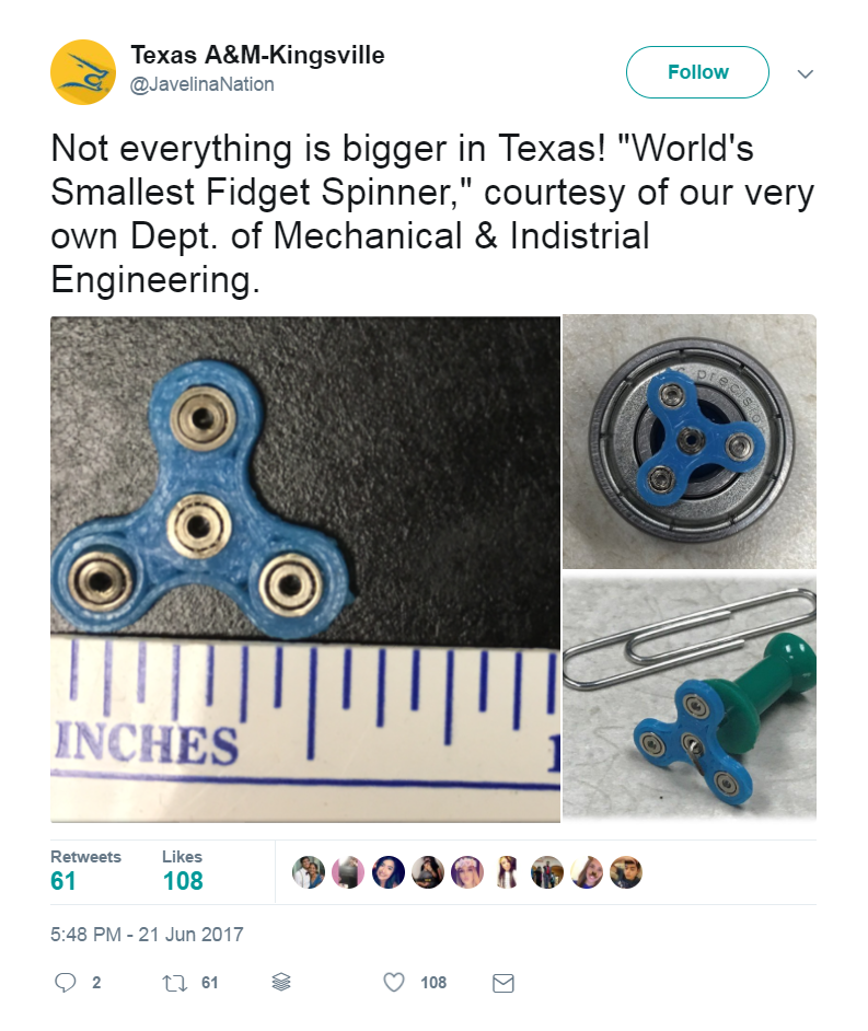 Texas A&M Kingsville students engineer 'world's smallest fidget spinner' - Chron.com