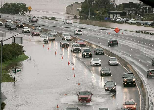 Flooding closes roads in San Mateo, Marin