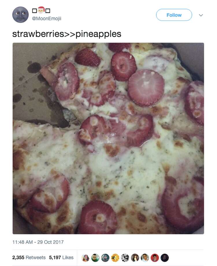 A debate erupted Sunday after a Twitter user shared a photo of strawberry pizza.