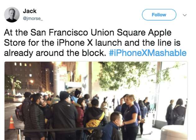 First person in line for iPhone X at Palo Alto's Apple store arrived on Tuesday morning