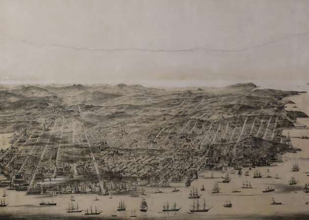 1860s lithograph print of San Francisco offers 'amazing' overhead detail of city