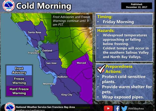 Cold grips Bay Area: Here's where temperatures fell below freezing
